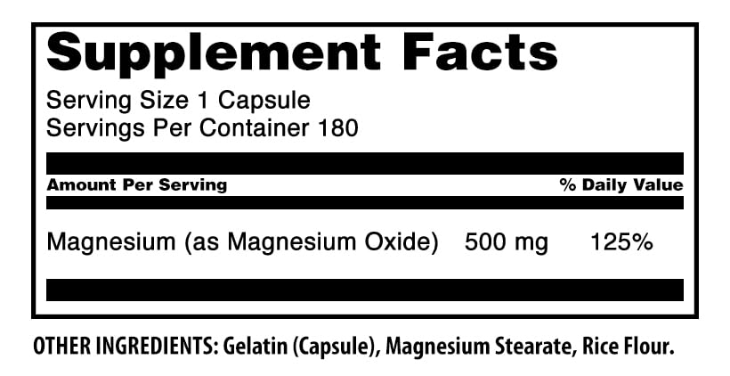 Détails des capsules de Magnésium Amazing Nutrition 500 mg