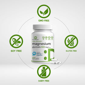 Détails des capsules de magnésium glycinate DEALE SUPPLEMENT, vue rapprochée