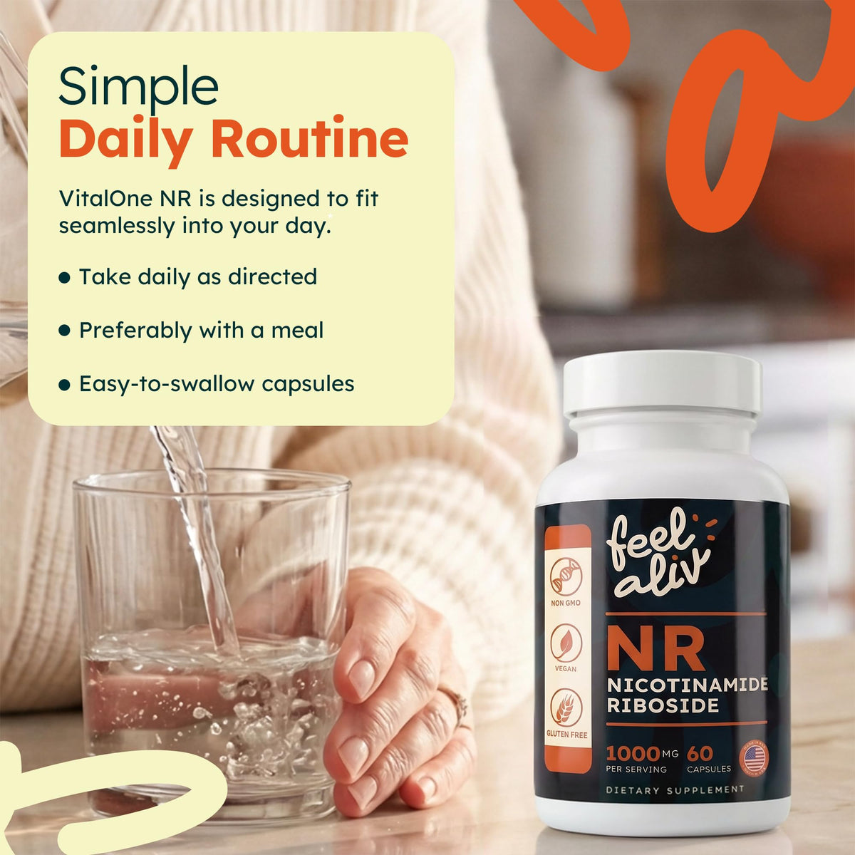Détails des capsules de Nicotinamide Riboside Feelaliv