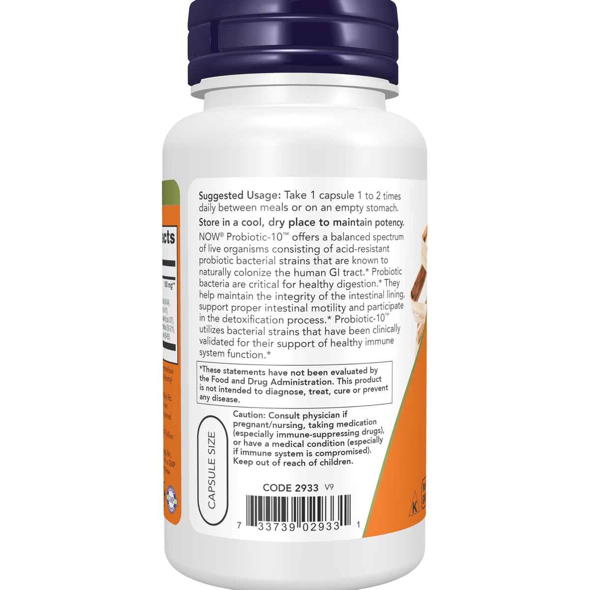 Détails des capsules de NOW Foods Probiotic-10™