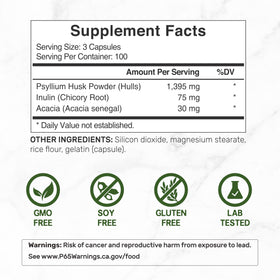 Détails des capsules de psyllium 1500mg avec complexe d'inuline