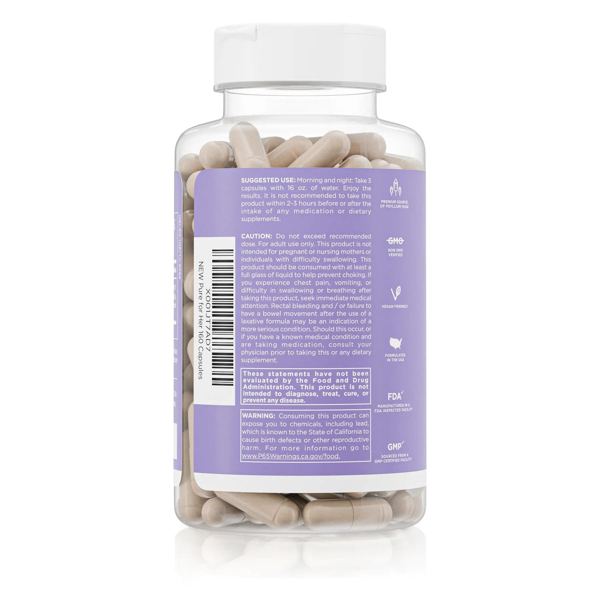 Détails des capsules de Pure for Men Complément Alimentaire Végétalien