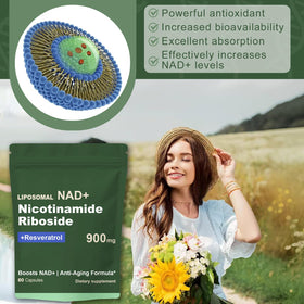Détails des capsules de Quackiki NAD Resveratrol