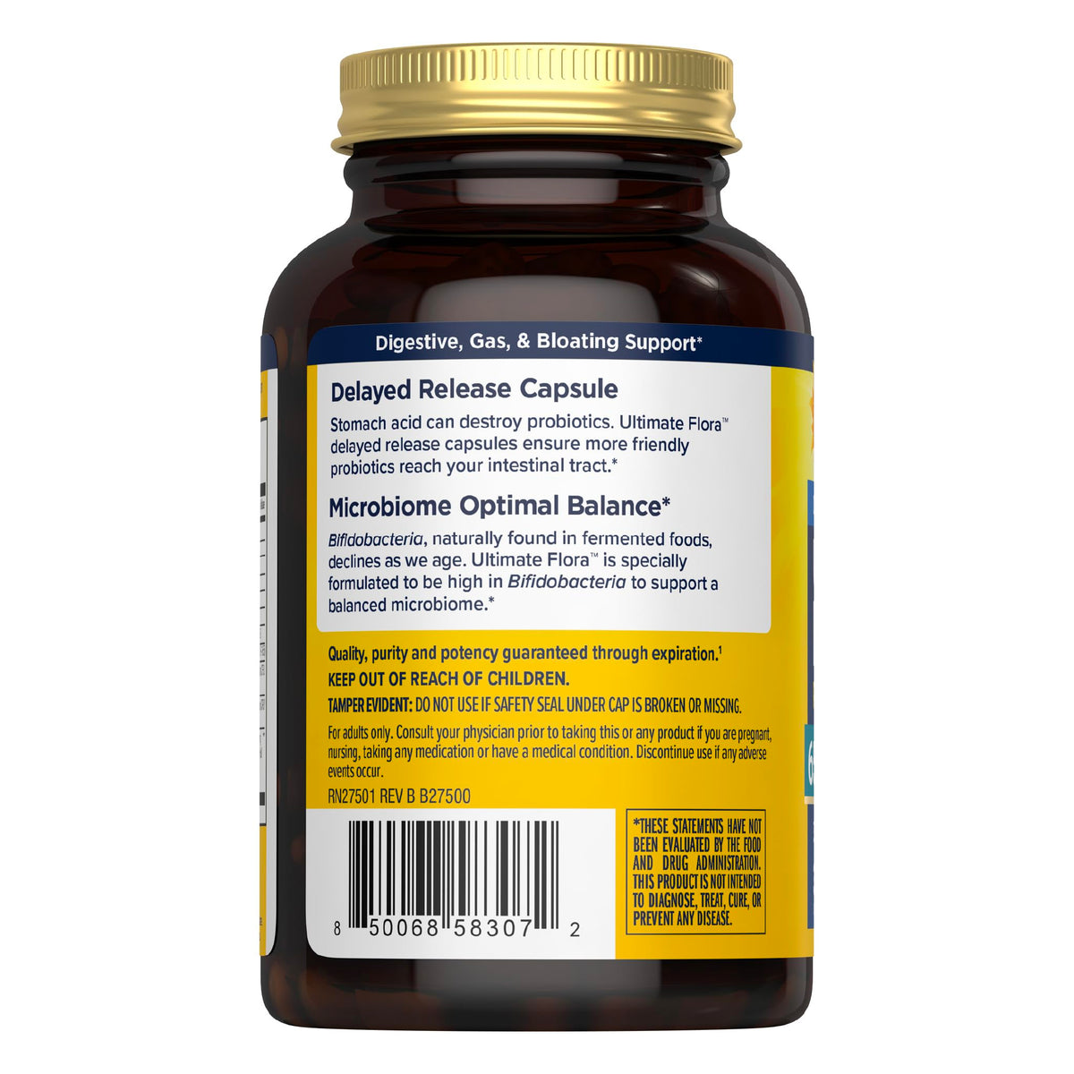 Détails des capsules de Renew Life Probiotique Flora Ultime