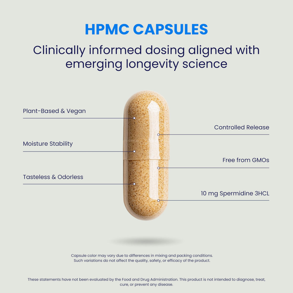 Détails des capsules de spermidine Chemist Labs avec étiquette