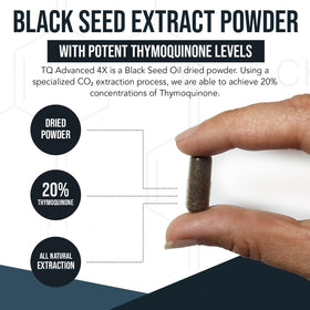 Détails des capsules de TQ-Advanced 4X avec 20% de Thymoquinone