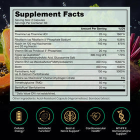 Détails des capsules de vitamine B complexe de Pure Therapro Rx