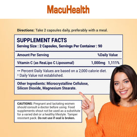 Détails des capsules de Vitamine C Liposomale Macuhealth
