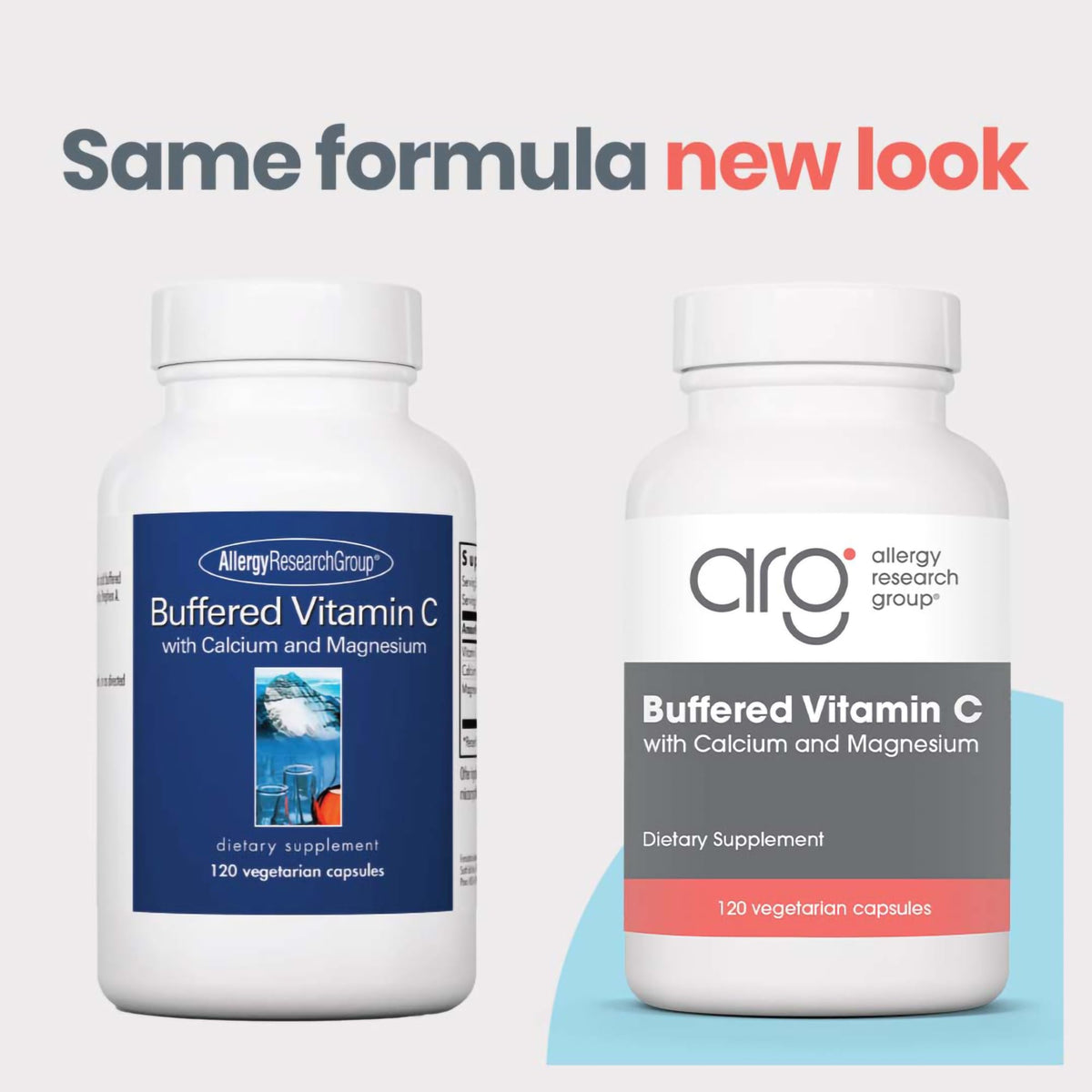 Détails des capsules de Vitamine C Tamponnée 1000 mg Allergy Research Group