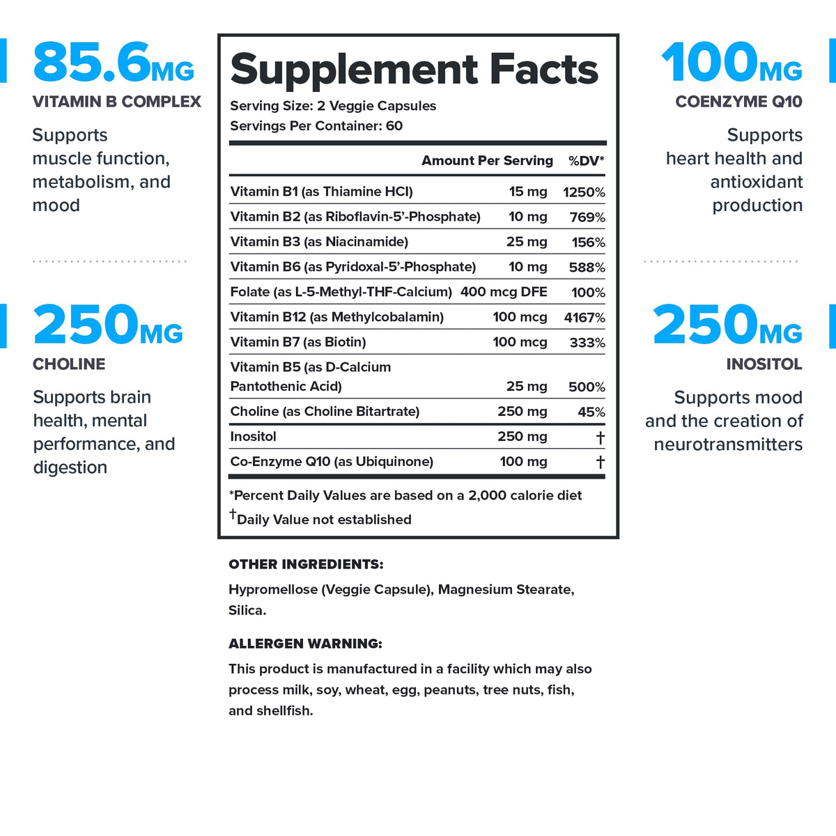 Détails des capsules de vitamines B LEGION