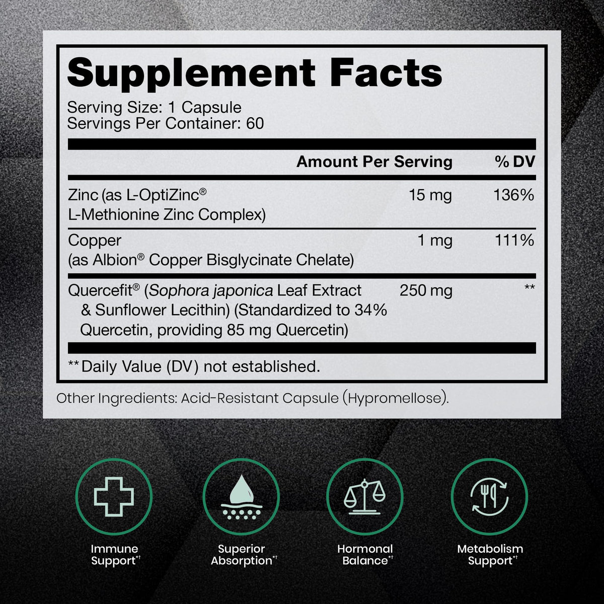 Détails des capsules de Zinc Defense Pure Therapro Rx
