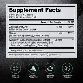 Détails des capsules de Zinc Defense Pure Therapro Rx