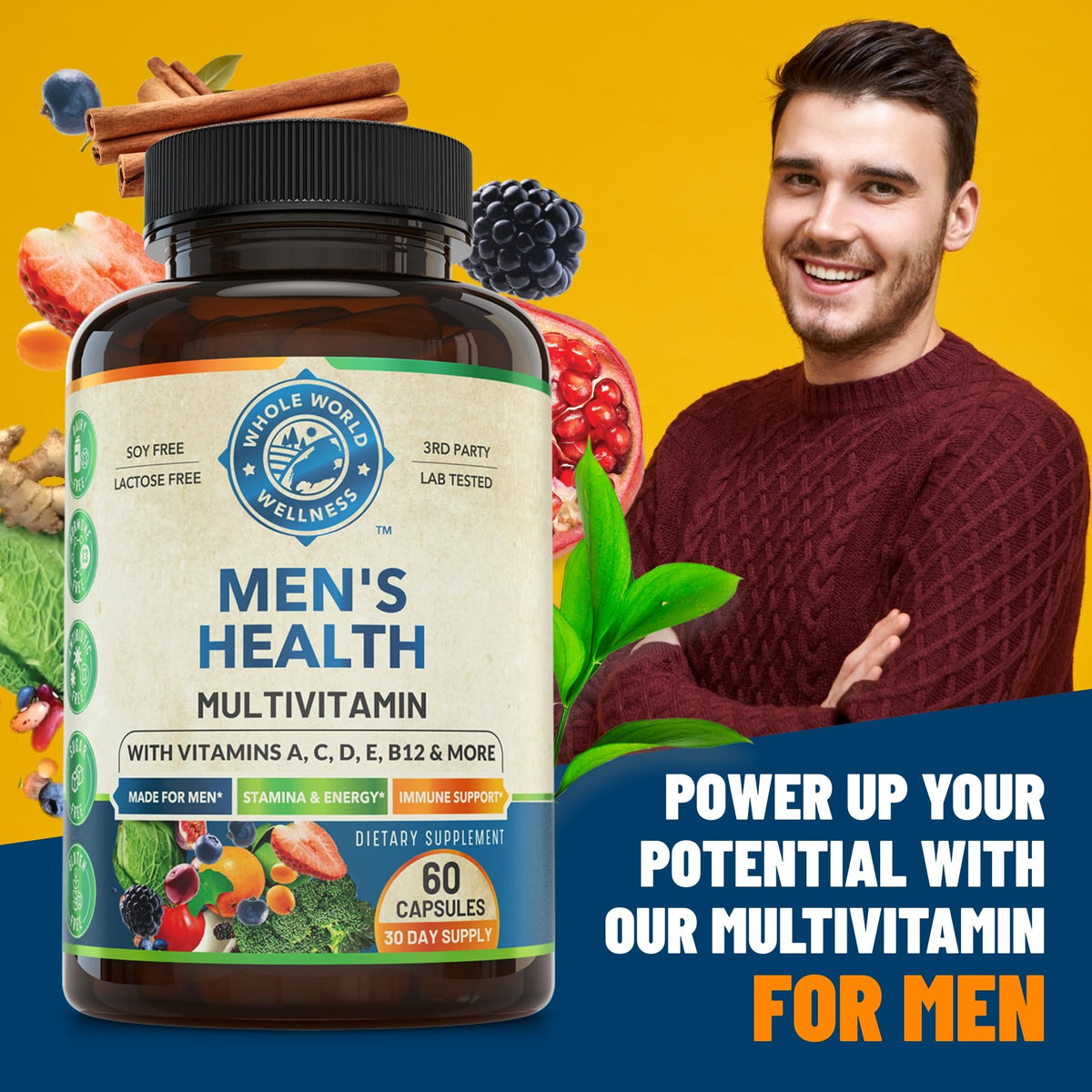 Détails des capsules du complément multivitaminé WHOLE WORLD WELLNESS