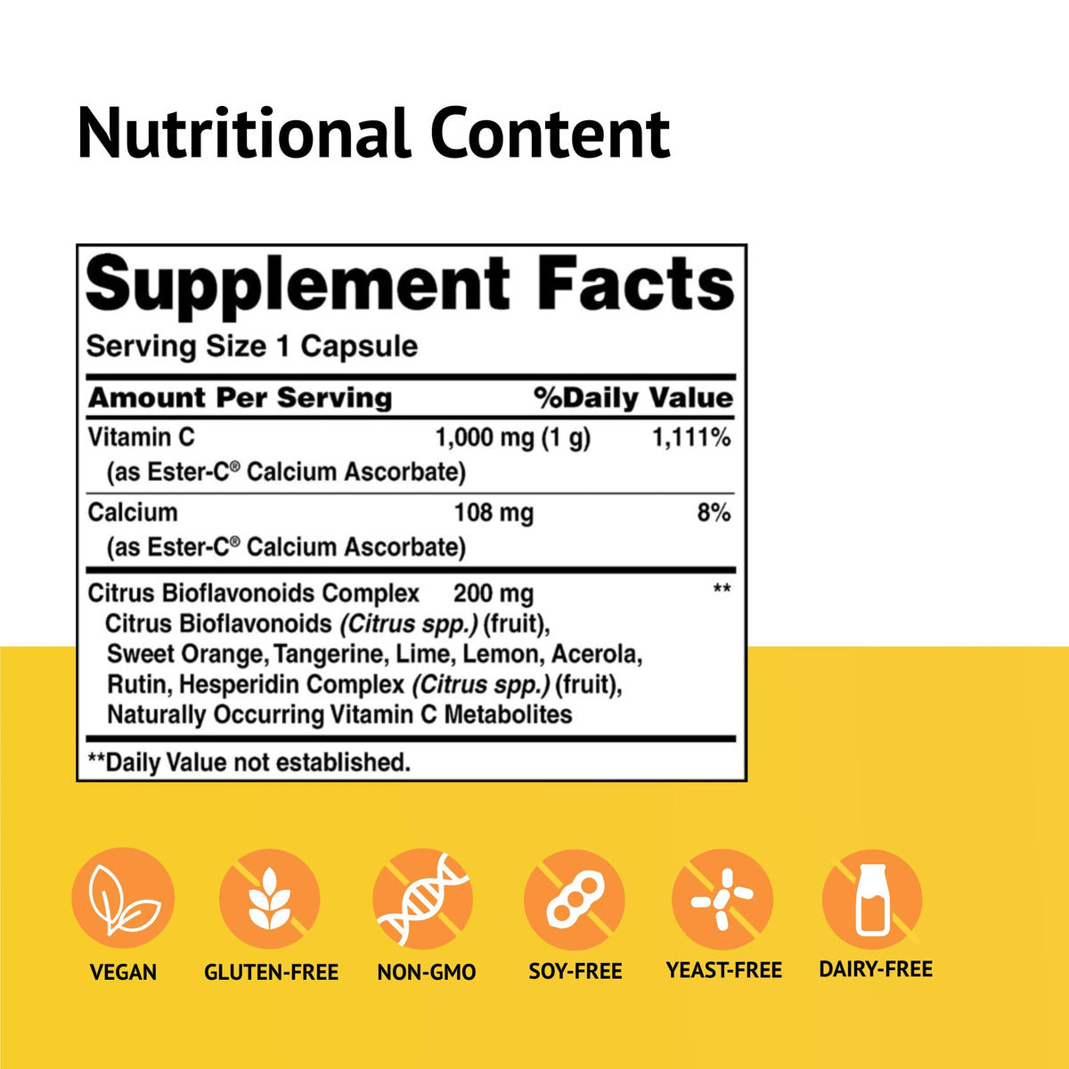 Détails des capsules Ester-C 1000 mg American Health