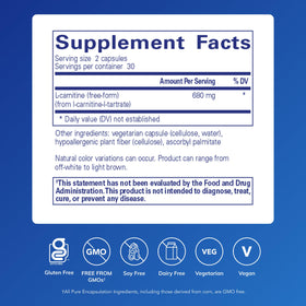 Détails des capsules L-Carnitine Pure Encapsulations