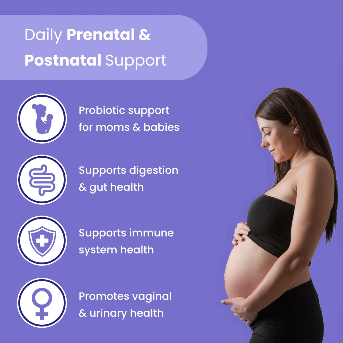 Détails des capsules Mother's Promise Probiotique Prénatal