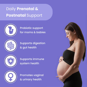 Détails des capsules Mother's Promise Probiotique Prénatal