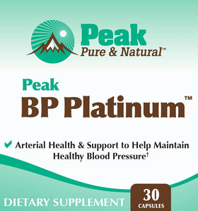 Détails des capsules Peak BP Platinum sur fond blanc