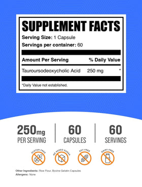 Détails des capsules TUDCA BulkSupplements dans l'emballage