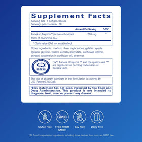 Détails des capsules Ubiquinol-QH de Pure Encapsulations