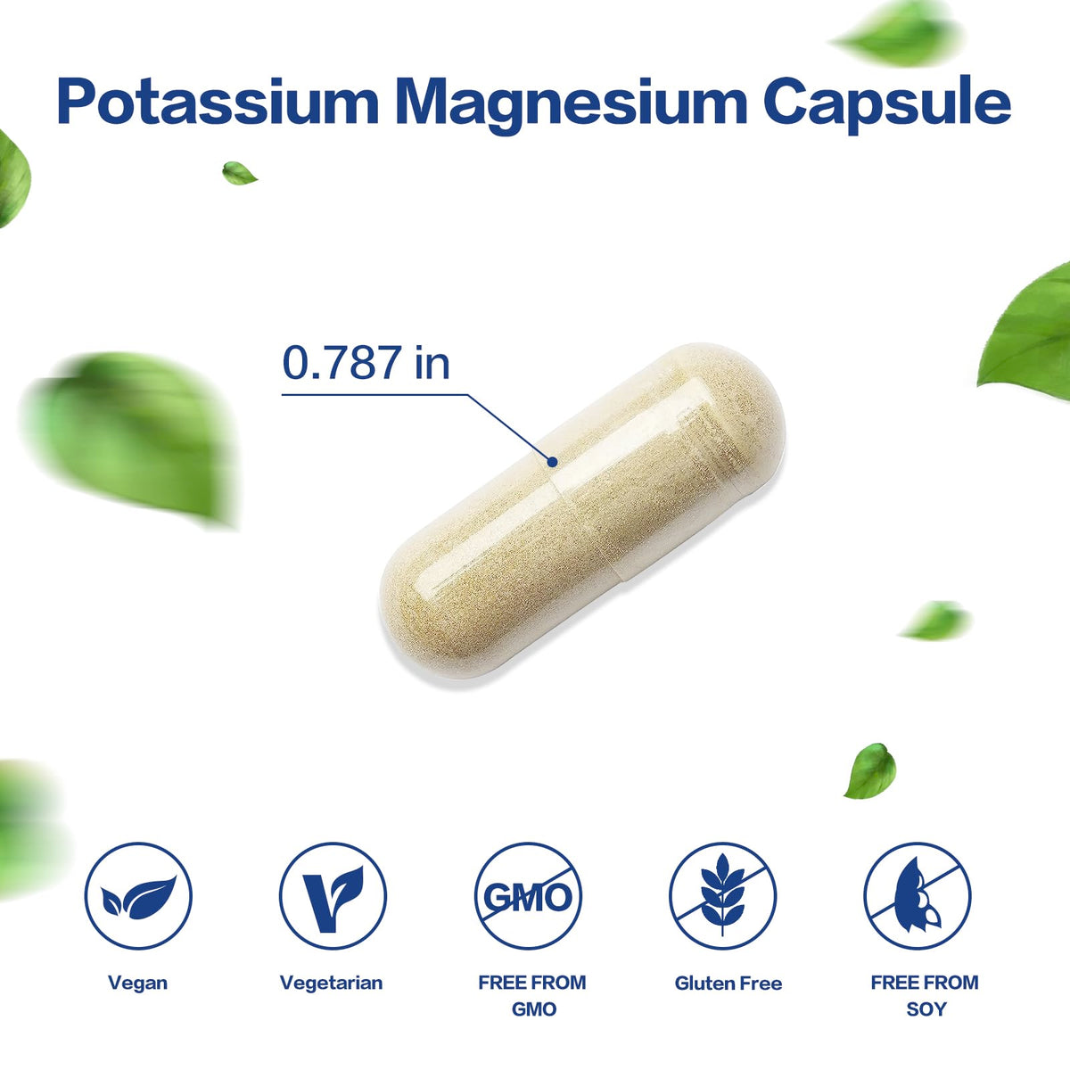 Détails des capsules véganes du complément VPKIN Potassium Magnésium