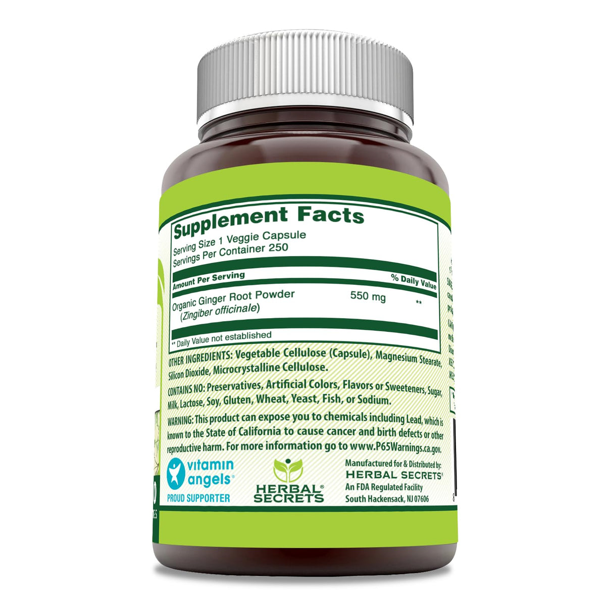 Détails des capsules végétales de racine de gingembre Herbal Secrets