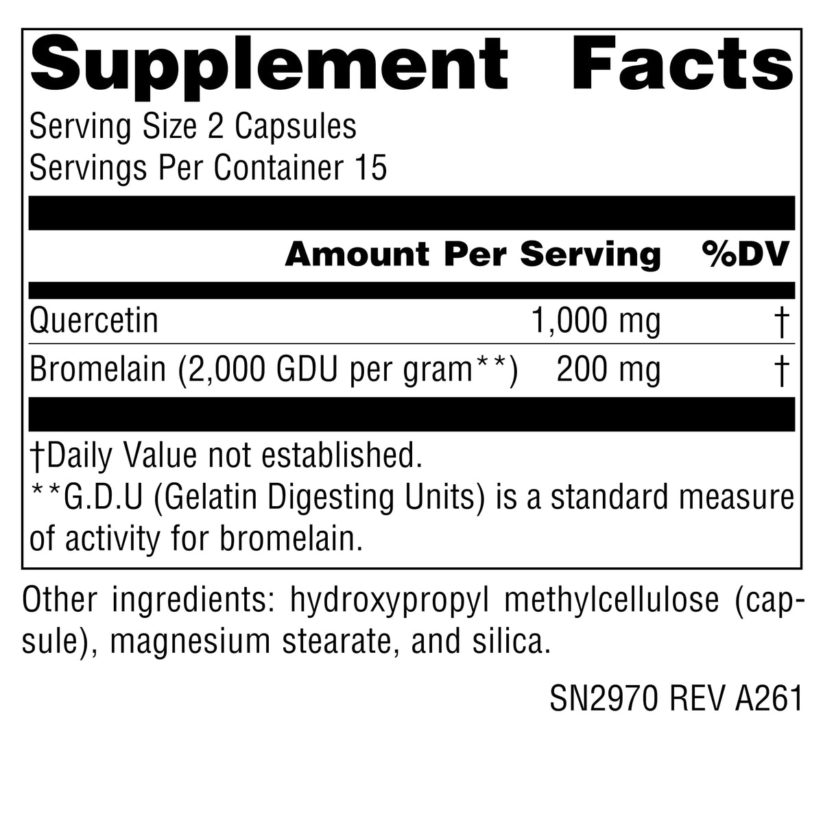 Détails des capsules végétales Source Naturals Quercétine