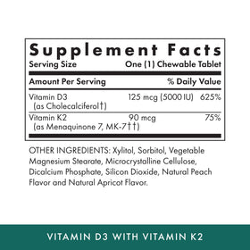 Détails des comprimés à mâcher MICHAEL'S Vitamine D3 avec K2