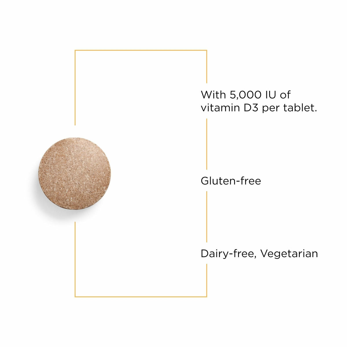 Détails des comprimés à mâcher Vitamine D3 125 mcg au chocolat