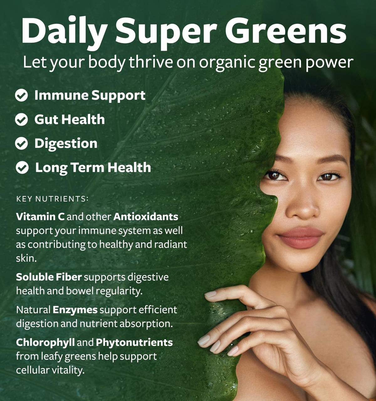 Détails des comprimés Bio Super Greens Healths Harmony