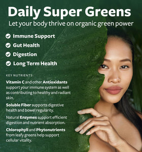 Détails des comprimés Bio Super Greens Healths Harmony
