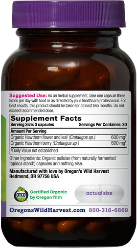 Détails des comprimés d'Aubépine Bio Oregon's Wild Harvest