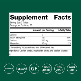 Détails des comprimés de Calcium Lactate Standard Process