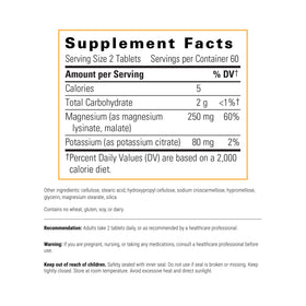 Détails des comprimés de Magnésium Potassium, vue de près