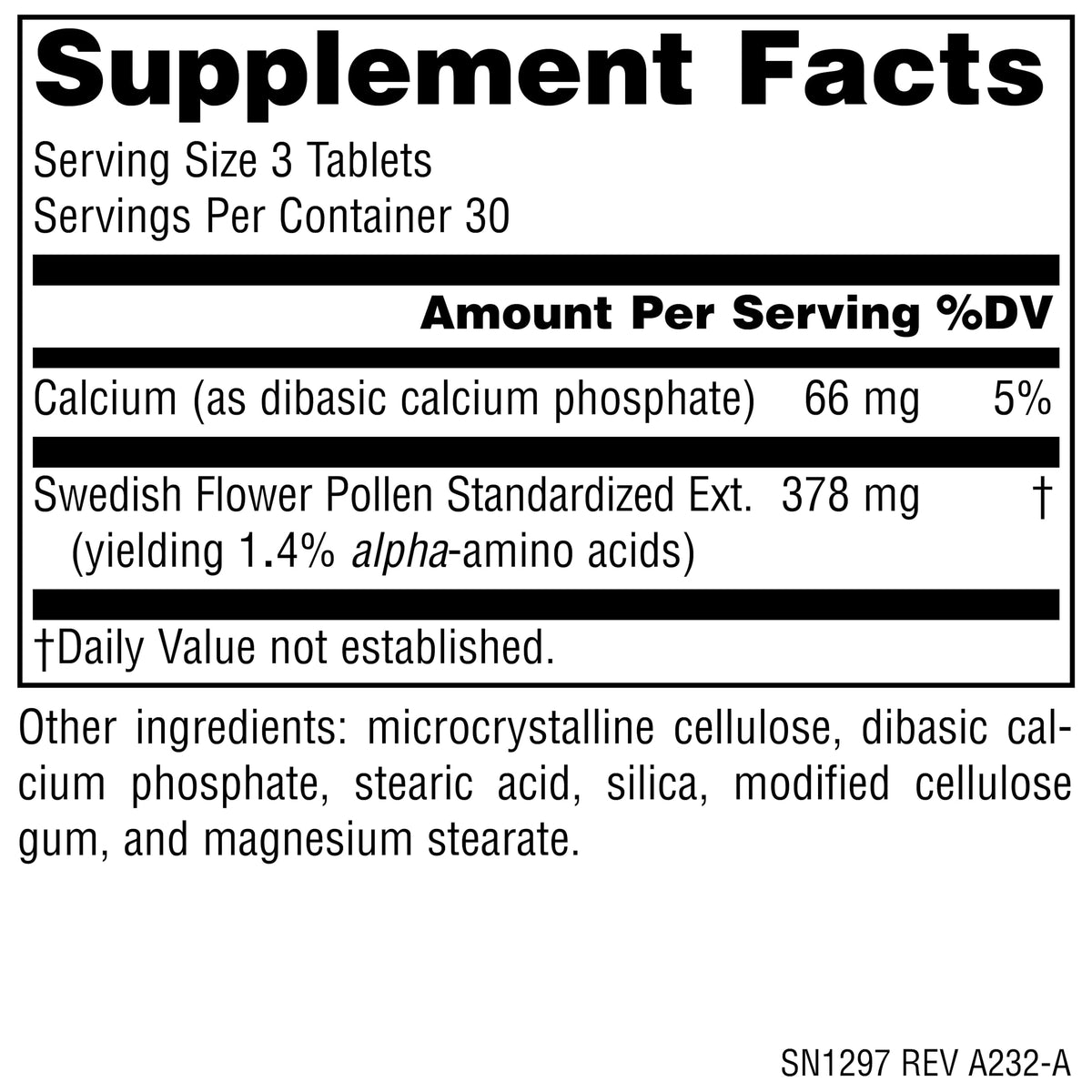 Détails des comprimés de pollen de fleurs suédois Source Naturals