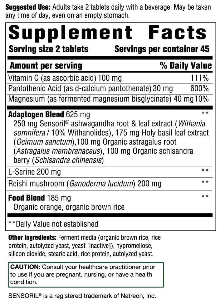 Détails des comprimés Innate Response Formulas pour soin surrénal
