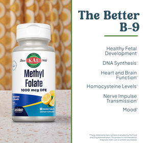 Détails des comprimés KAL Methyl Folate 1000 mcg