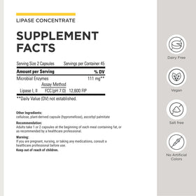 Détails des comprimés Lipase Concentrate-HP d'Integrative Therapeutics