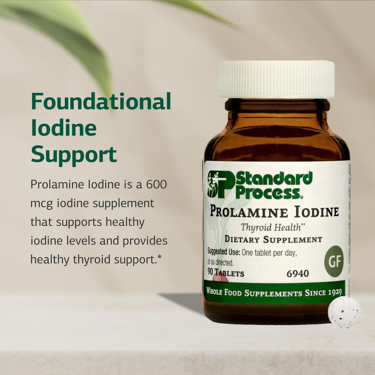 Détails des comprimés Standard Process Prolamine Iodine