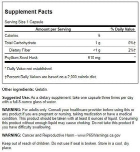 Détails des coques de psyllium Swanson, capsules à l'intérieur du flacon