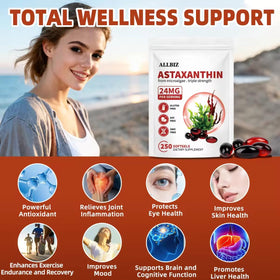 Détails des gélules ALLBIZ Astaxanthin 24mg