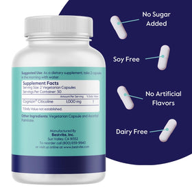 Détails des gélules BESTVITE Cognizin Citicoline 500mg