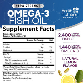 Détails des gélules d'huile de poisson Omega 3 Health Nutrition Naturals