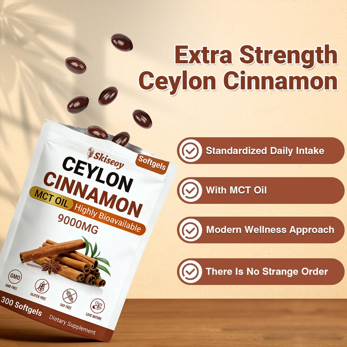 Détails des gélules de cannelle de Ceylan Skiseoy et MCT Oil