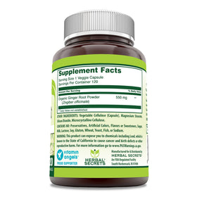 Détails des gélules de racine de gingembre Herbal Secrets