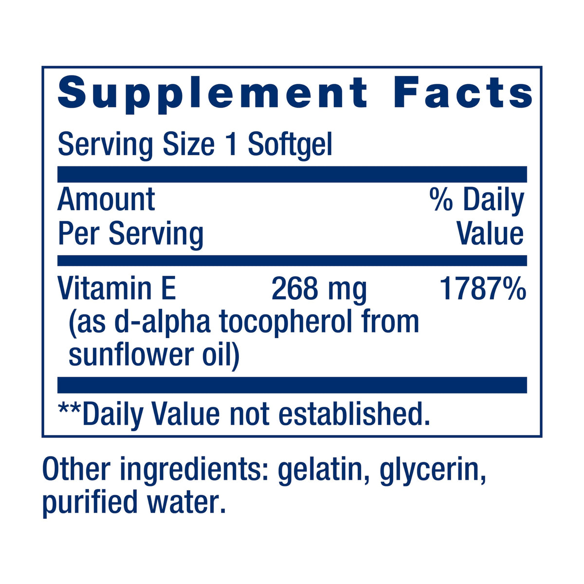 Détails des gélules molles Super Vitamin E Life Extension