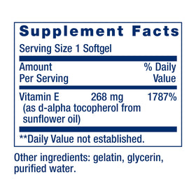 Détails des gélules molles Super Vitamin E Life Extension