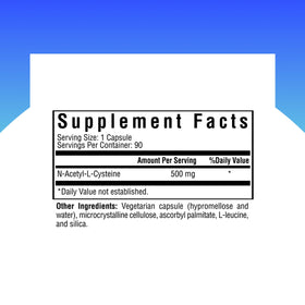 Détails des gélules NAC 500 mg N-Acetyl-L-Cystéine