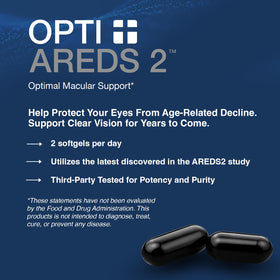 Détails des gélules Opti + AREDS 2 avec lutéine et zéaxanthine