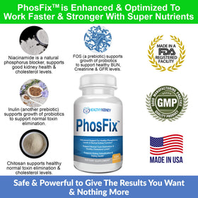 Détails des gélules PhosFix sur une table